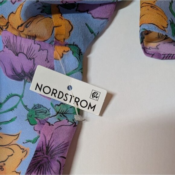 Veronica Beard Dress Sean Floral Printed Ruched Mini 100% Silk Size 4 - Picture 8 of 16